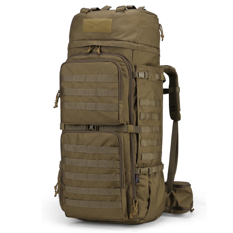 Mardingtop 75L Molle Hiking Internal Frame Backpacks with Rain Cover for Camping,Backpacking,Travelling(Khaki) - Image 1